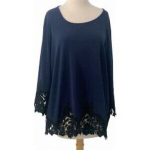Chicos Navy Blouse EUC